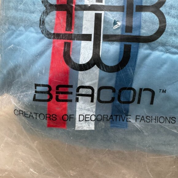 Vintage New Old Stock Beacon Napped Thermal Twin/Full Blanket Blue Satin Edge - Picture 11 of 14